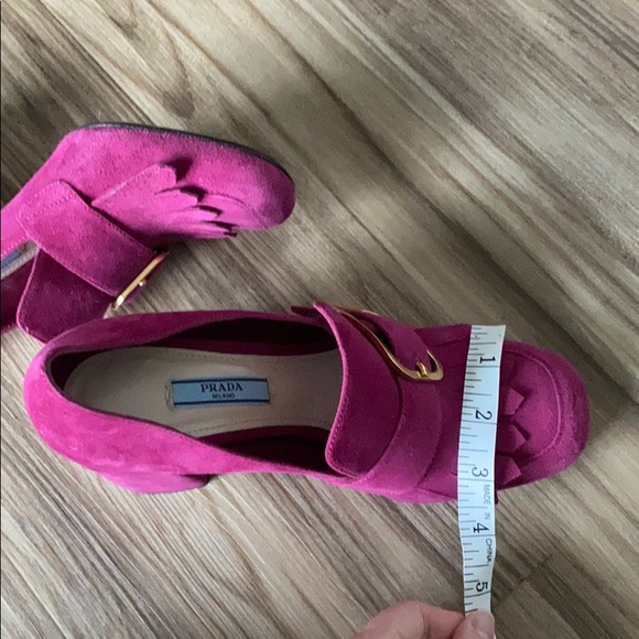 PRADA SUEDE KILTIE LOAFER PUMPS - Picture 6 of 6